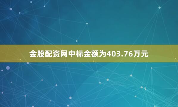 金股配资网中标金额为403.76万元